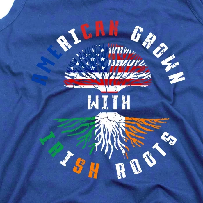 Us Flag American Grown With Irish Roots Irish Ireland Gift Tank Top