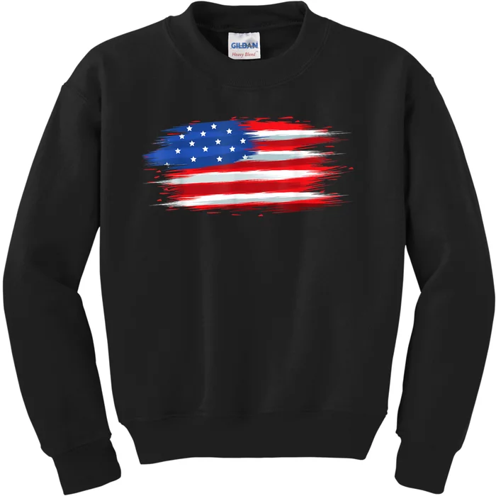 USA Flag American Flag United States Of America 4th Of July Kids Sweatshirt