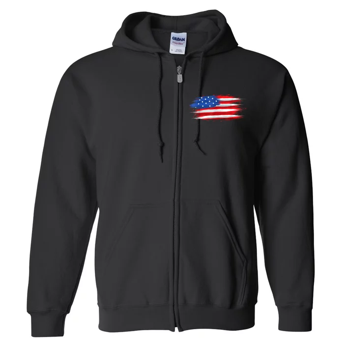 USA Flag American Flag United States Of America 4th Of July Full Zip Hoodie