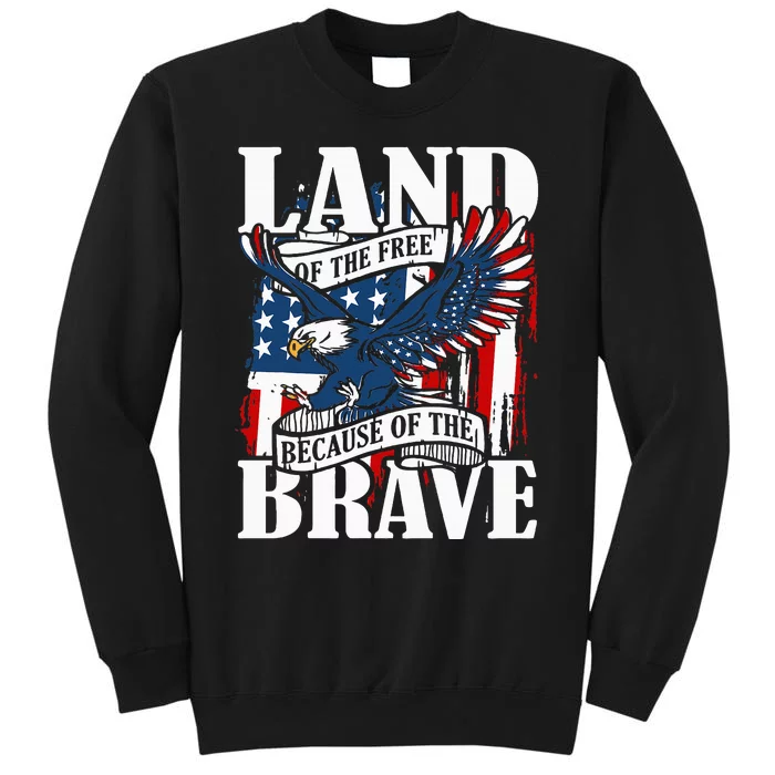 Us Flag America Eagle Land Of The Free Because Of The Brave Sweatshirt