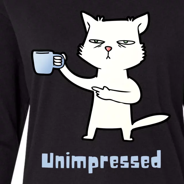 Unimpressed Funny Angry Cat Womens Cotton Relaxed Long Sleeve T-Shirt