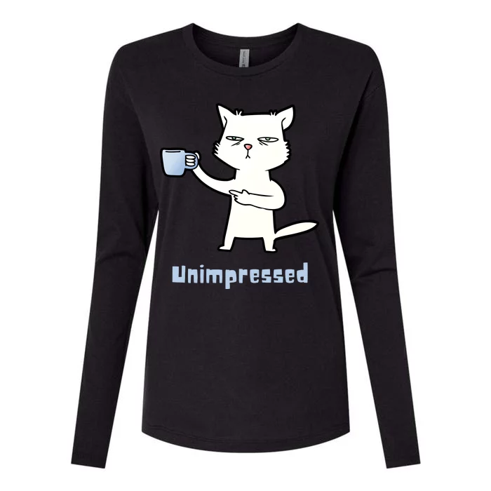 Unimpressed Funny Angry Cat Womens Cotton Relaxed Long Sleeve T-Shirt