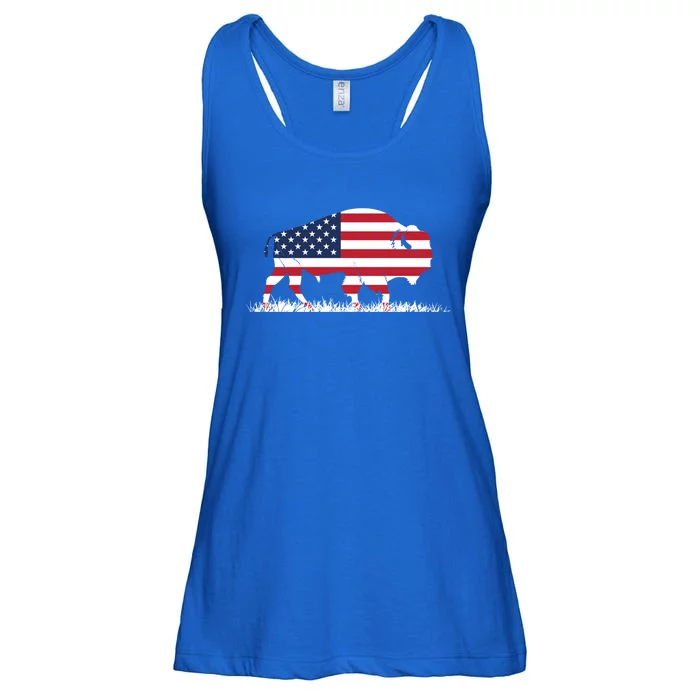 Usa Flag American Buffalo Cool Gift Ladies Essential Flowy Tank