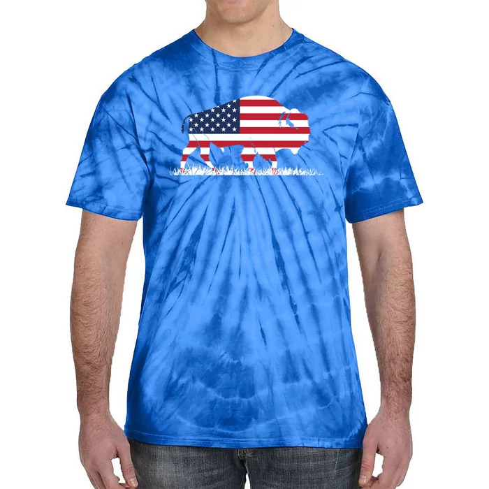 Usa Flag American Buffalo Cool Gift Tie-Dye T-Shirt