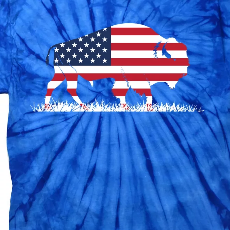 Usa Flag American Buffalo Cool Gift Tie-Dye T-Shirt