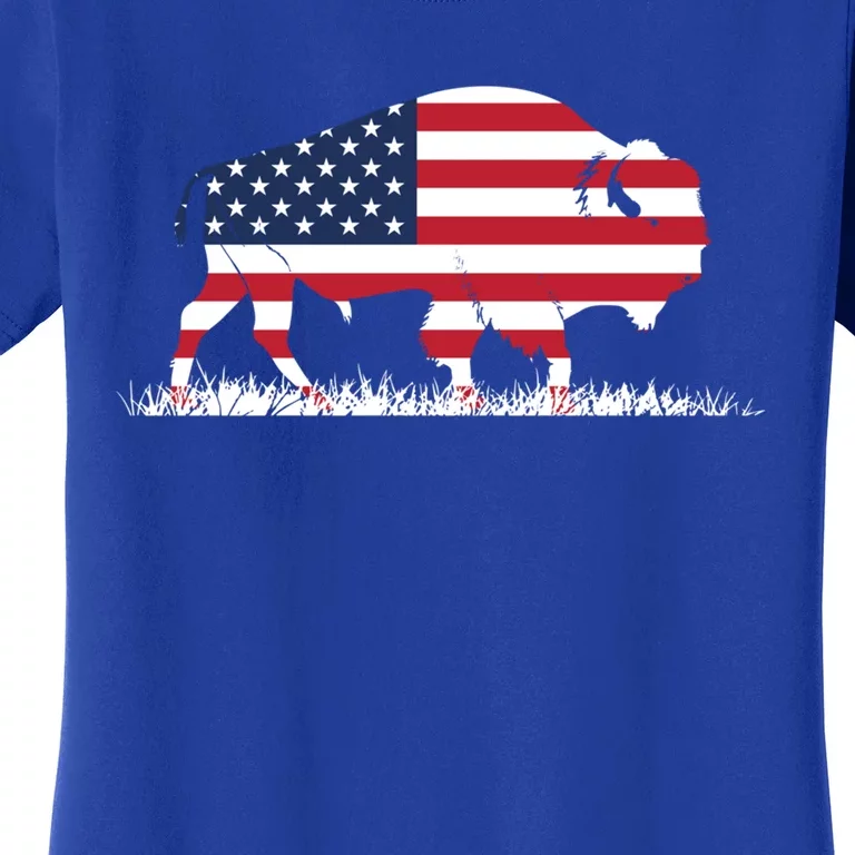 Usa Flag American Buffalo Cool Gift Women's T-Shirt