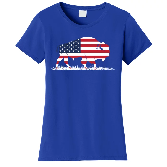 Usa Flag American Buffalo Cool Gift Women's T-Shirt