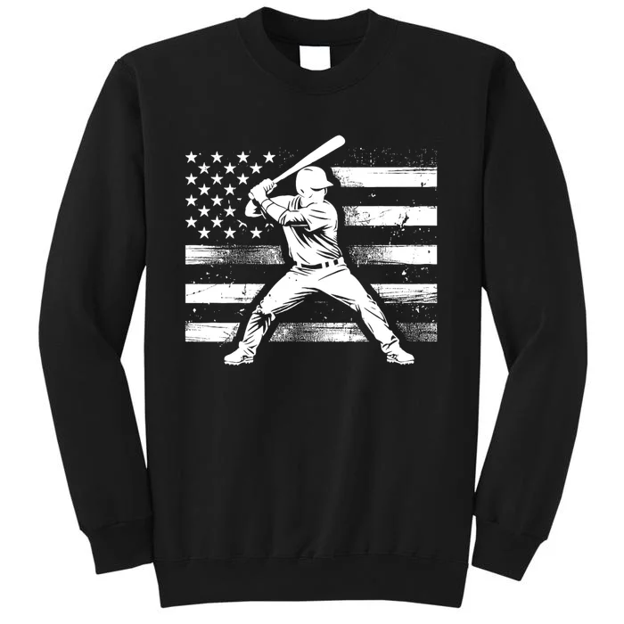 Usa Flag American Baseball Flag Vintage Baseball Flag 4th Of July Tall Sweatshirt