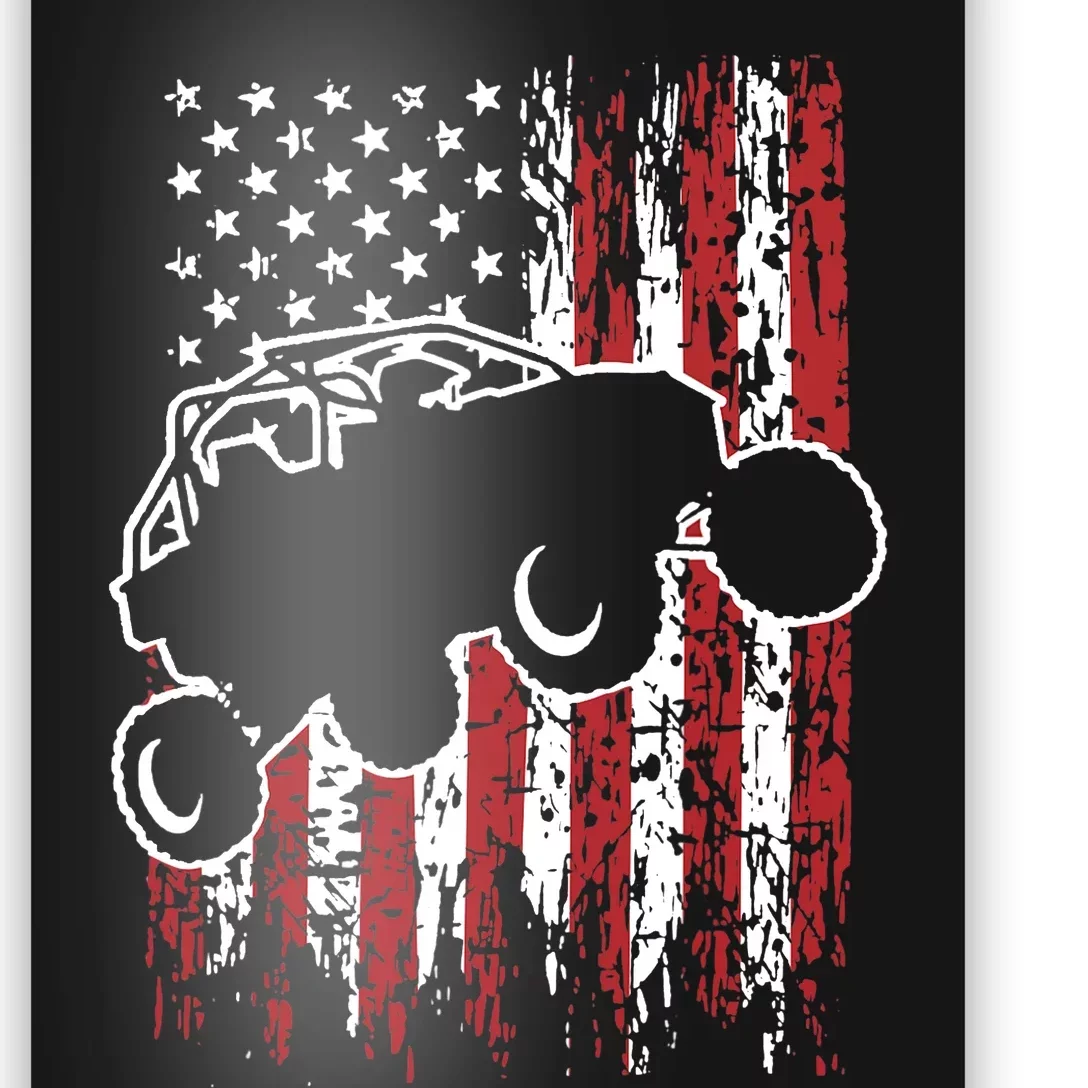 US Flag ATV Side By Side Rider UTV July 4th Offroad Riding Poster