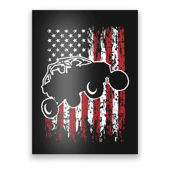 US Flag ATV Side By Side Rider UTV July 4th Offroad Riding Poster