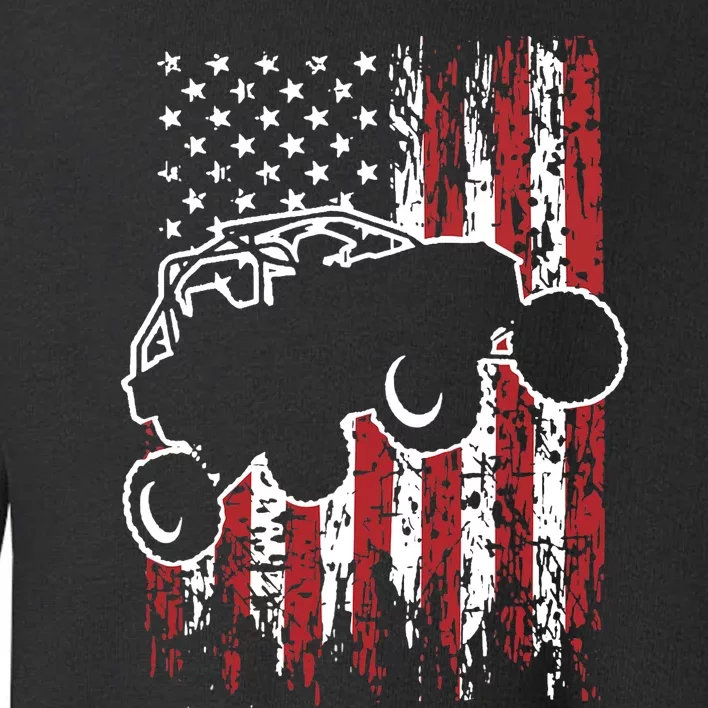 US Flag ATV Side By Side Rider UTV July 4th Offroad Riding Toddler Sweatshirt