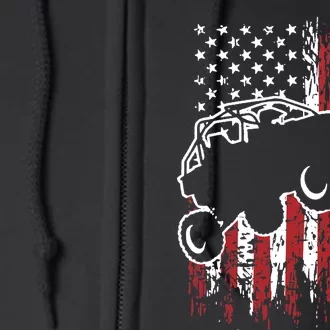 US Flag ATV Side By Side Rider UTV July 4th Offroad Riding Full Zip Hoodie