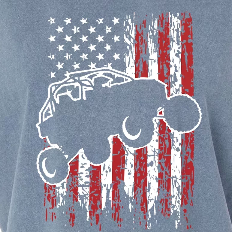 US Flag ATV Side By Side Rider UTV July 4th Offroad Riding Garment-Dyed Women's Muscle Tee