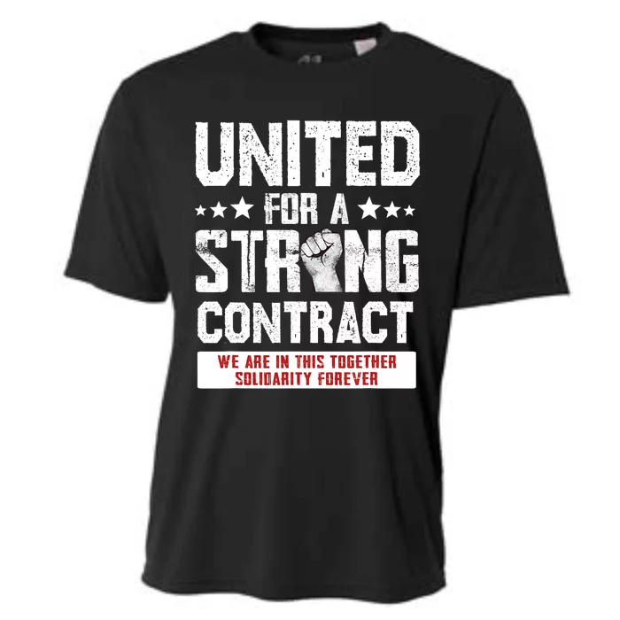 United For A Strong Contract UAW Union Strike UAW Strong Cooling Performance Crew T-Shirt