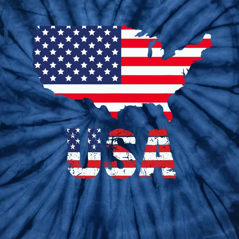 Usa Flag American United States Of America 4th Of July Tie-Dye T-Shirt