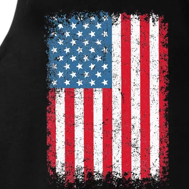 USA Flag American Flag United States Of America 4th Of July Ladies Tri-Blend Wicking Tank