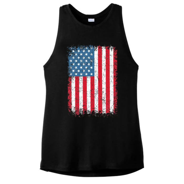 USA Flag American Flag United States Of America 4th Of July Ladies Tri-Blend Wicking Tank