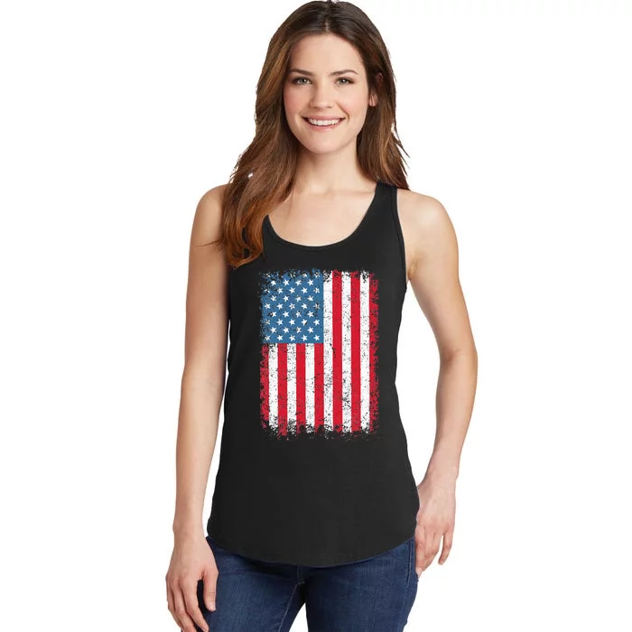 USA Flag American Flag United States Of America 4th Of July Ladies Essential Tank