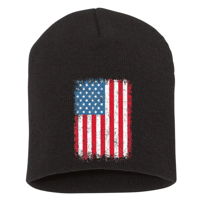 USA Flag American Flag United States Of America 4th Of July Short Acrylic Beanie