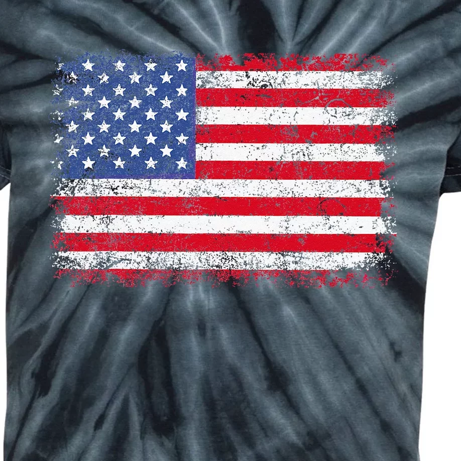 USA Flag American Flag United States Of America 4th Of July Kids Tie-Dye T-Shirt