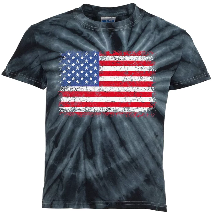 USA Flag American Flag United States Of America 4th Of July Kids Tie-Dye T-Shirt