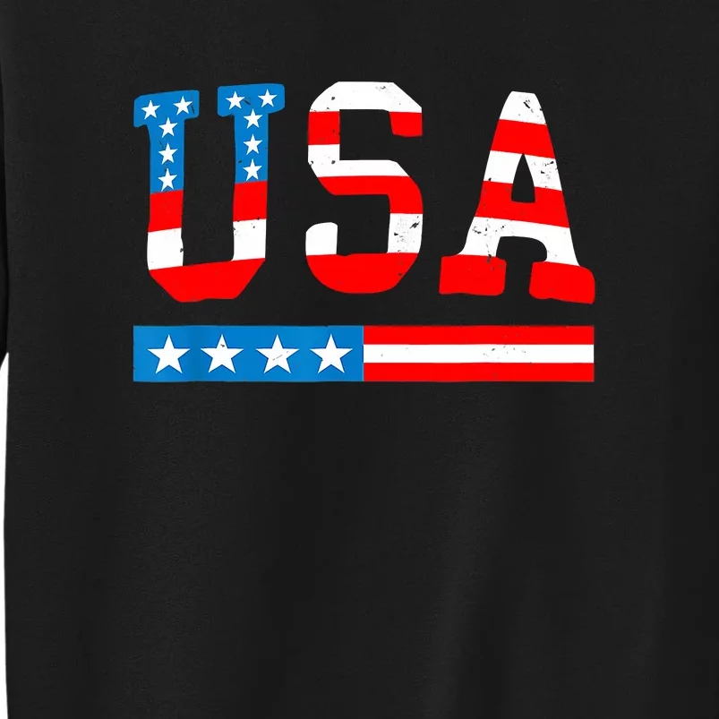 USA Flag American Funny 4th Of July Merica Tall Sweatshirt