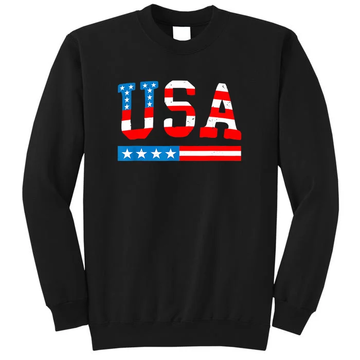 USA Flag American Funny 4th Of July Merica Tall Sweatshirt