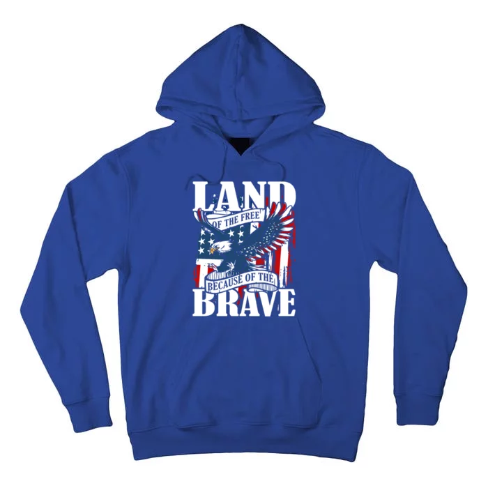 Us Flag America Eagle Land Of The Free Because Of The Brave Meaningful Gift Tall Hoodie