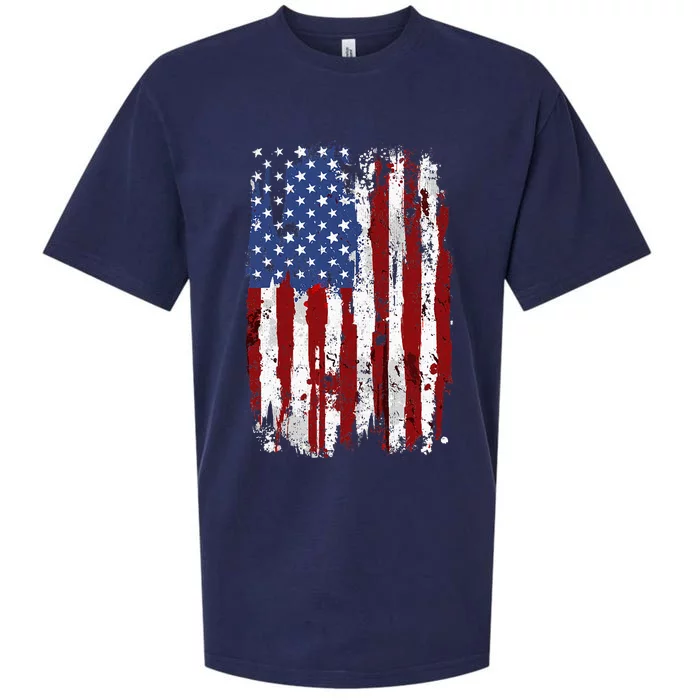 Usa Flag American Flag United States Of America Sueded Cloud Jersey T-Shirt