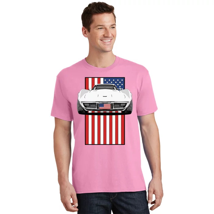 Usa Flag And Muscle Car American T-Shirt