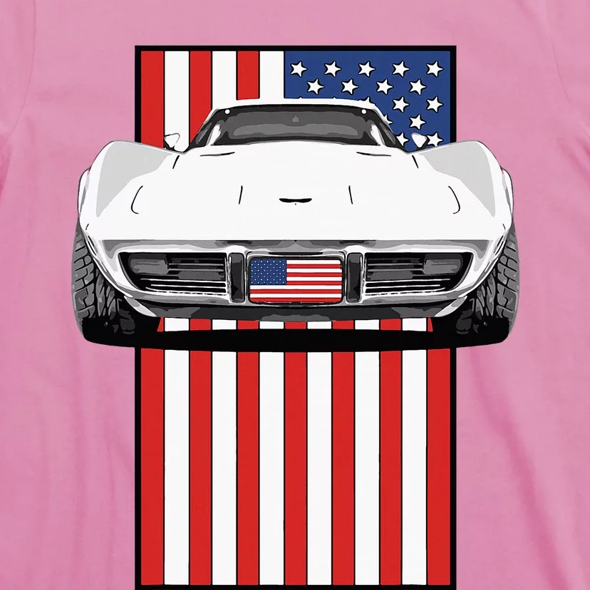 Usa Flag And Muscle Car American T-Shirt