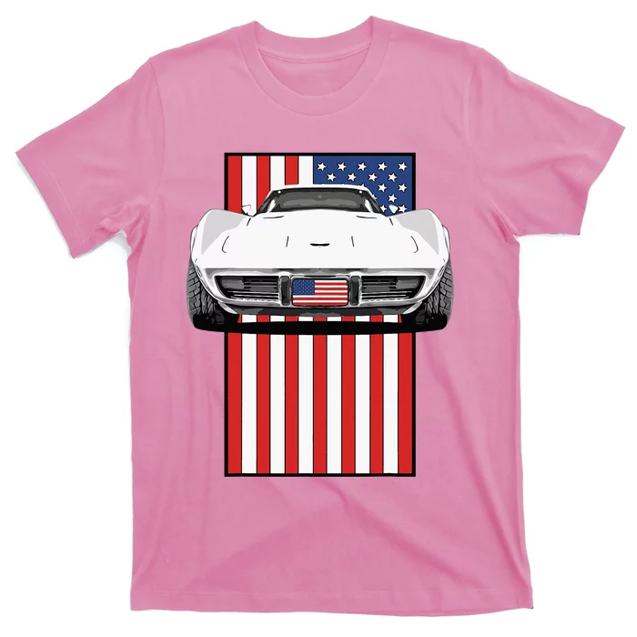 Usa Flag And Muscle Car American T-Shirt