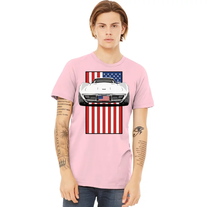 Usa Flag And Muscle Car American Premium T-Shirt