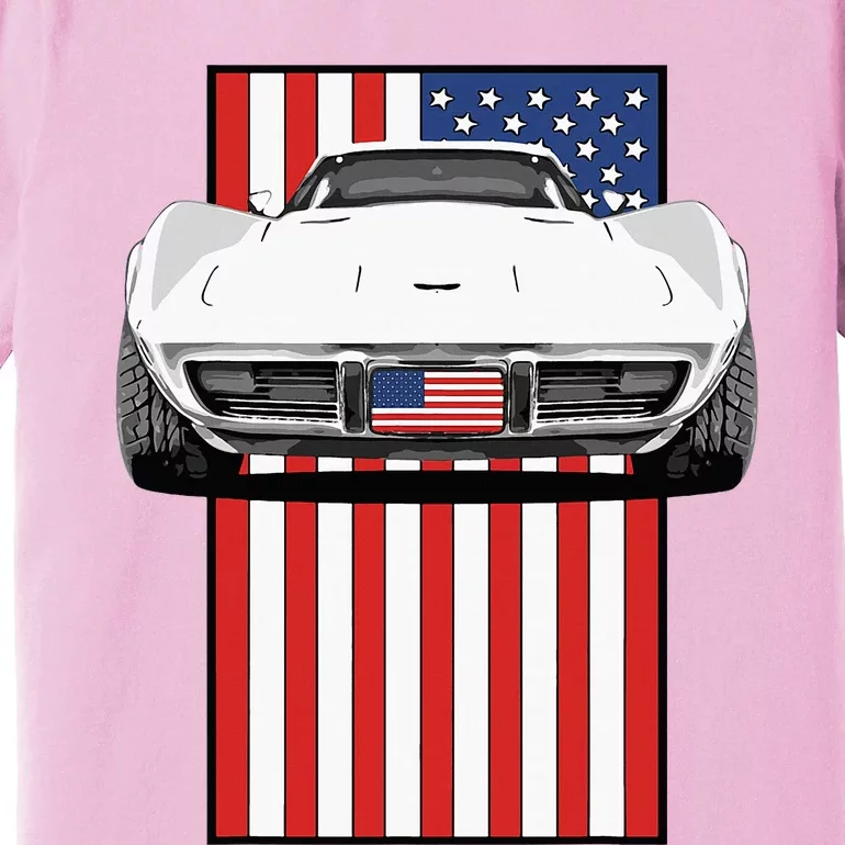 Usa Flag And Muscle Car American Premium T-Shirt