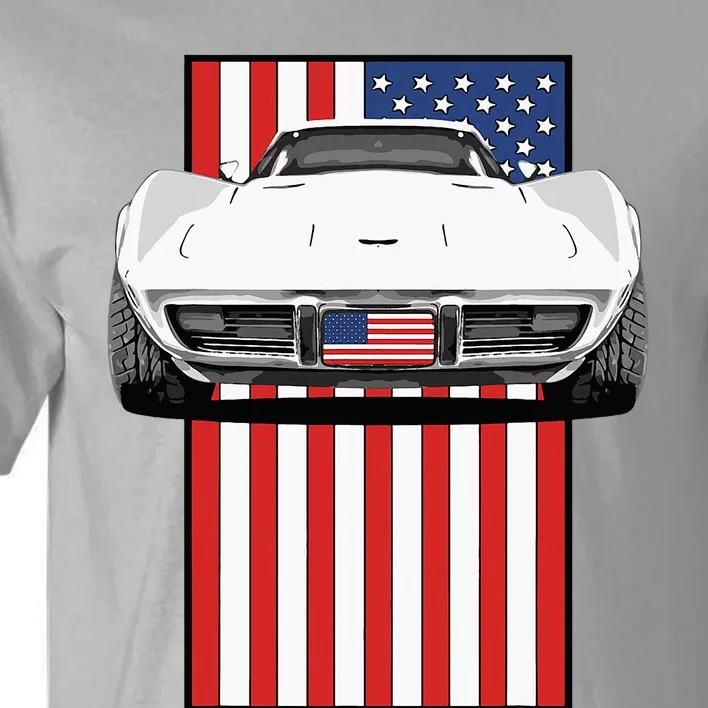 Usa Flag And Muscle Car American Tall T-Shirt