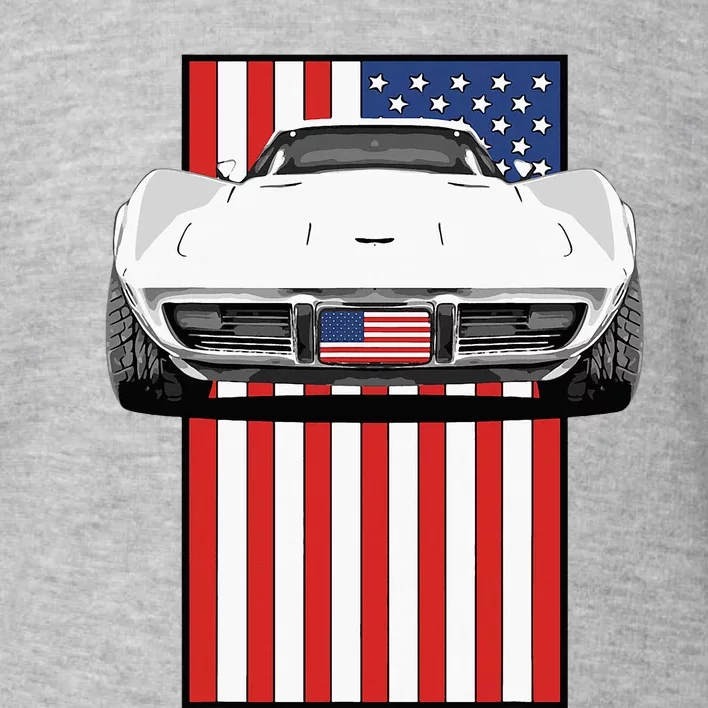 Usa Flag And Muscle Car American Toddler Sweatshirt