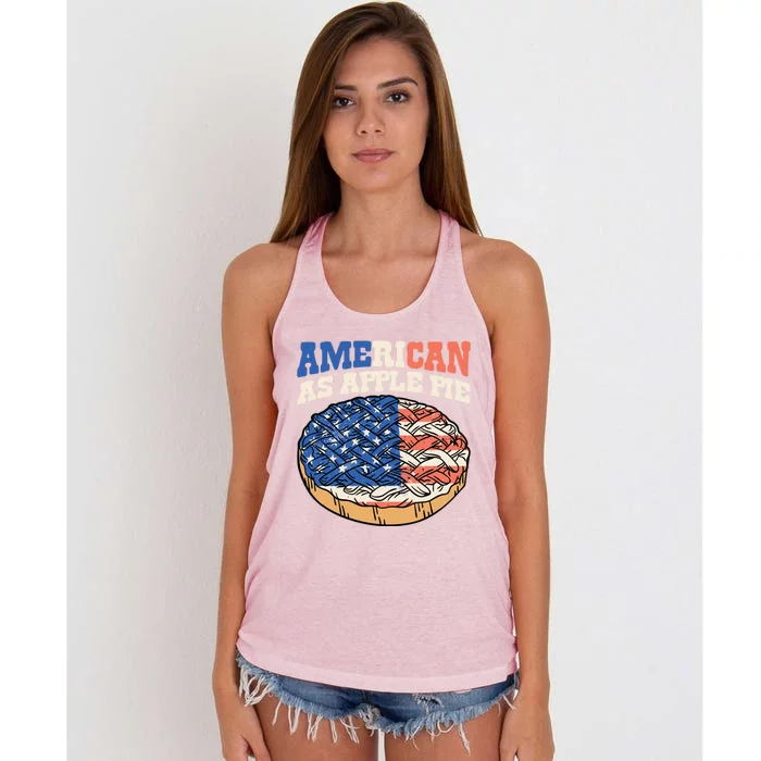 Usa Flag American As Apple Pie Gift Women's Knotted Racerback Tank