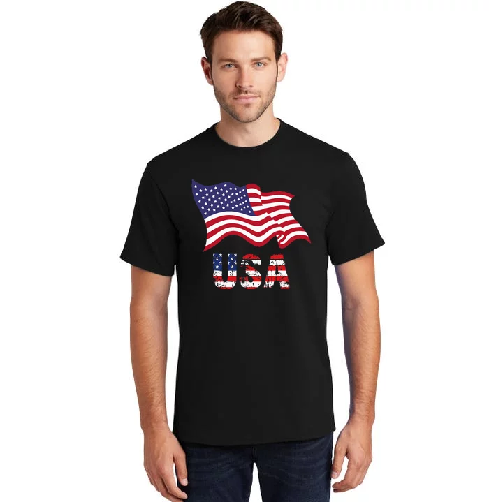 Usa Flag American United States Of America Tall T-Shirt