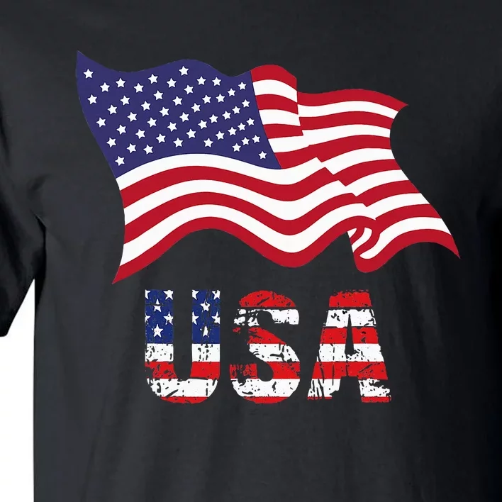 Usa Flag American United States Of America Tall T-Shirt