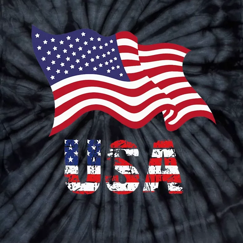 Usa Flag American United States Of America Tie-Dye T-Shirt