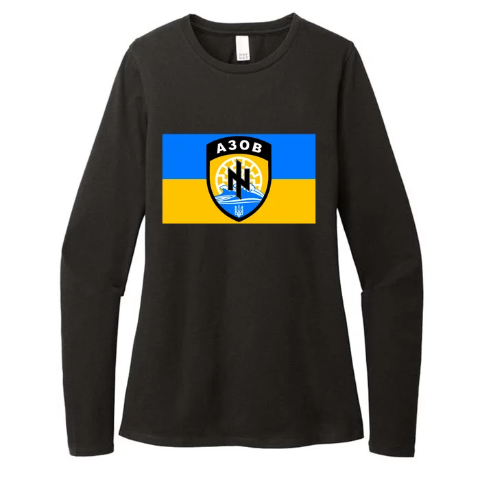 Ukraine Flag Azov Battalion A30B Shield Special Forces Womens CVC Long Sleeve Shirt