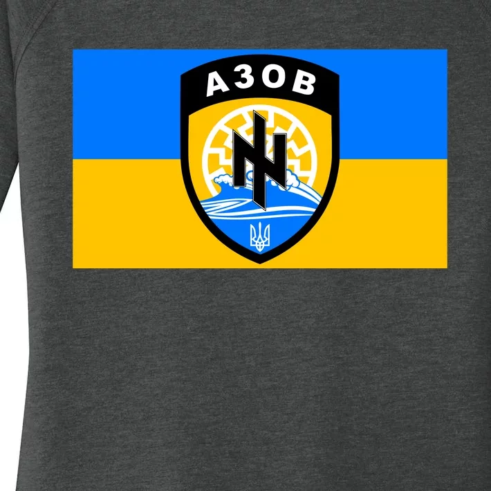 Ukraine Flag Azov Battalion A30B Shield Special Forces Women's Perfect Tri Tunic Long Sleeve Shirt