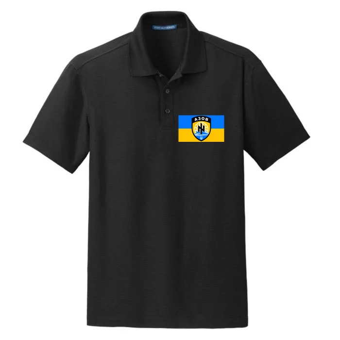 Ukraine Flag Azov Battalion A30B Shield Special Forces Dry Zone Grid Performance Polo