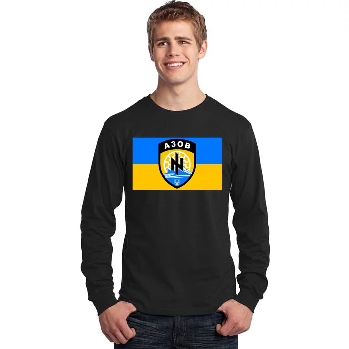 Ukraine Flag Azov Battalion A30B Shield Special Forces Tall Long Sleeve T-Shirt