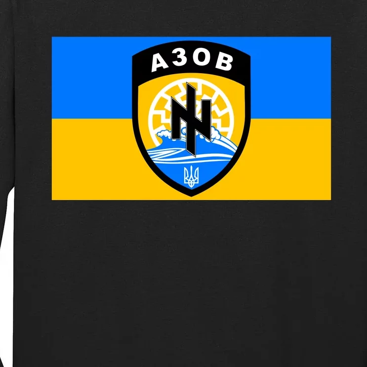 Ukraine Flag Azov Battalion A30B Shield Special Forces Tall Long Sleeve T-Shirt