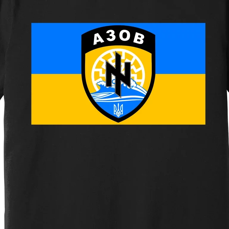 Ukraine Flag Azov Battalion A30B Shield Special Forces Premium T-Shirt ...