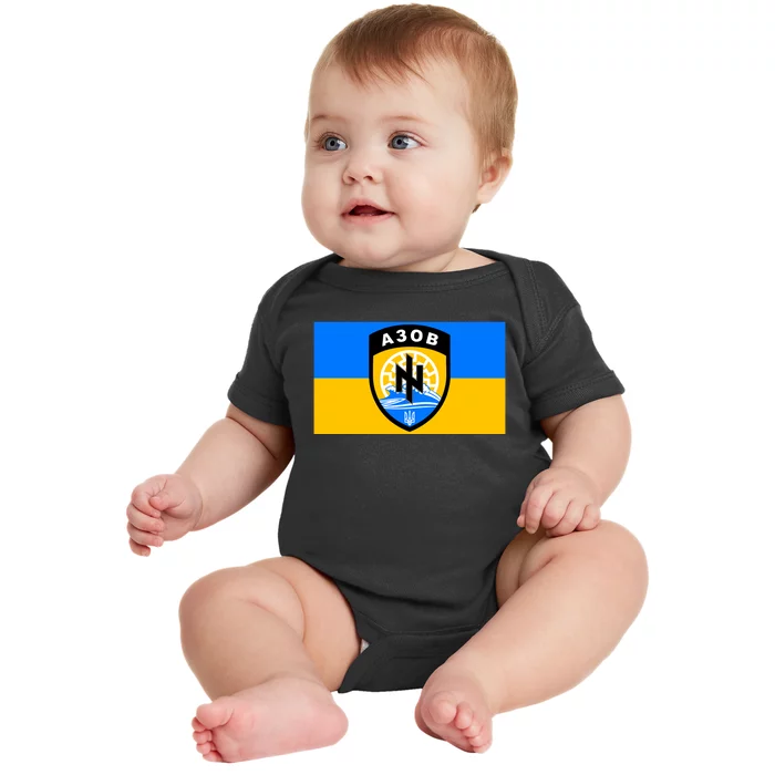 Ukraine Flag Azov Battalion A30B Shield Special Forces Baby Bodysuit