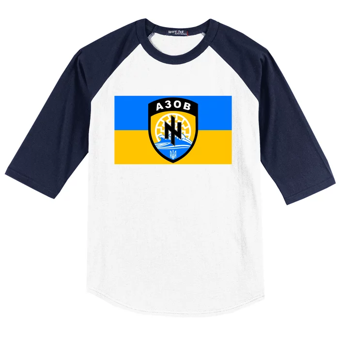 Ukraine Flag Azov Battalion A30B Shield Special Forces Baseball Sleeve Shirt