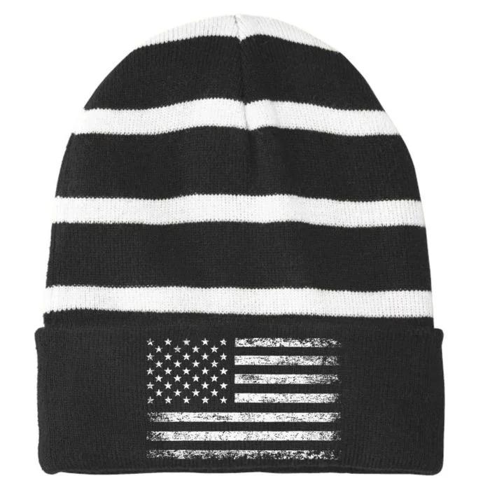 Usa Flag American Flag United States Of America Striped Beanie with Solid Band