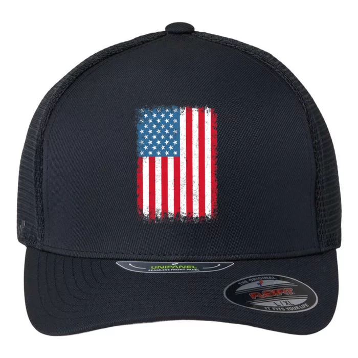 USA Flag American Flag United States of America 4th of July Flexfit Unipanel Trucker Cap